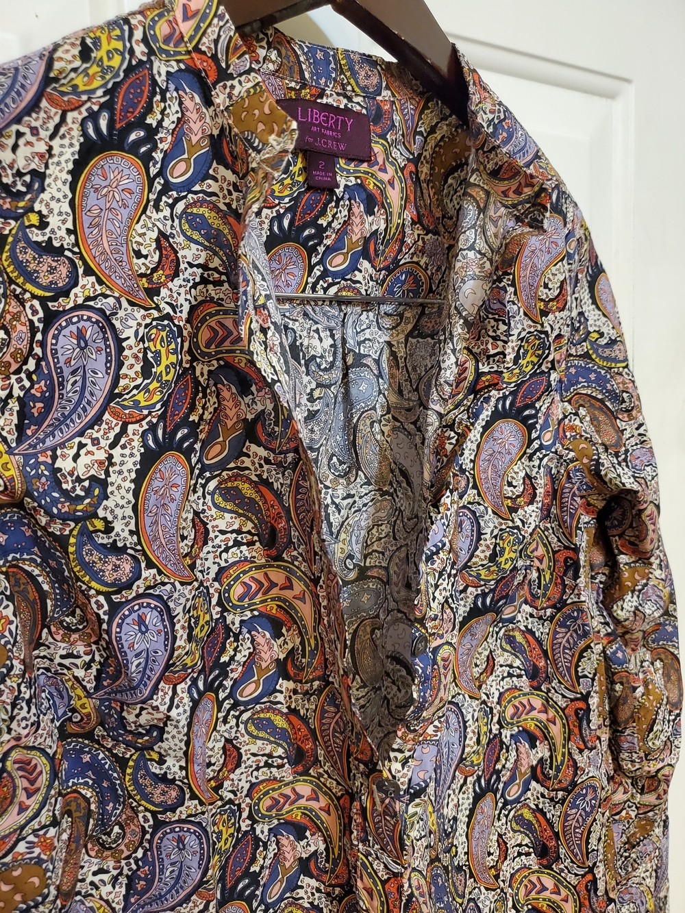 J. Crew Liberty Paisley Button Up Long Sleeve Shirt